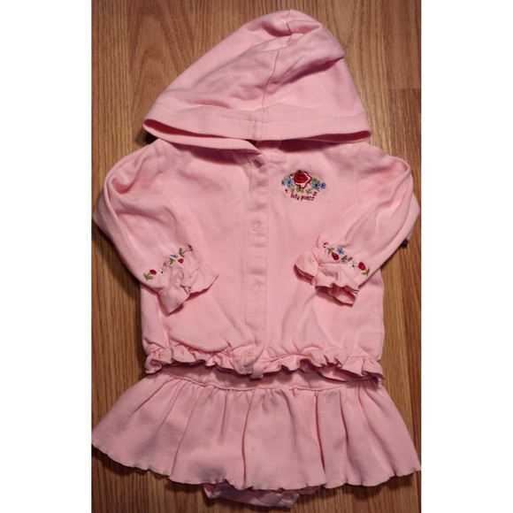 Girl's Size 6-9 M Months Two Piece Baby Guess Pink Jacket & Skirt + Gerber Top - Picture 2 of 7